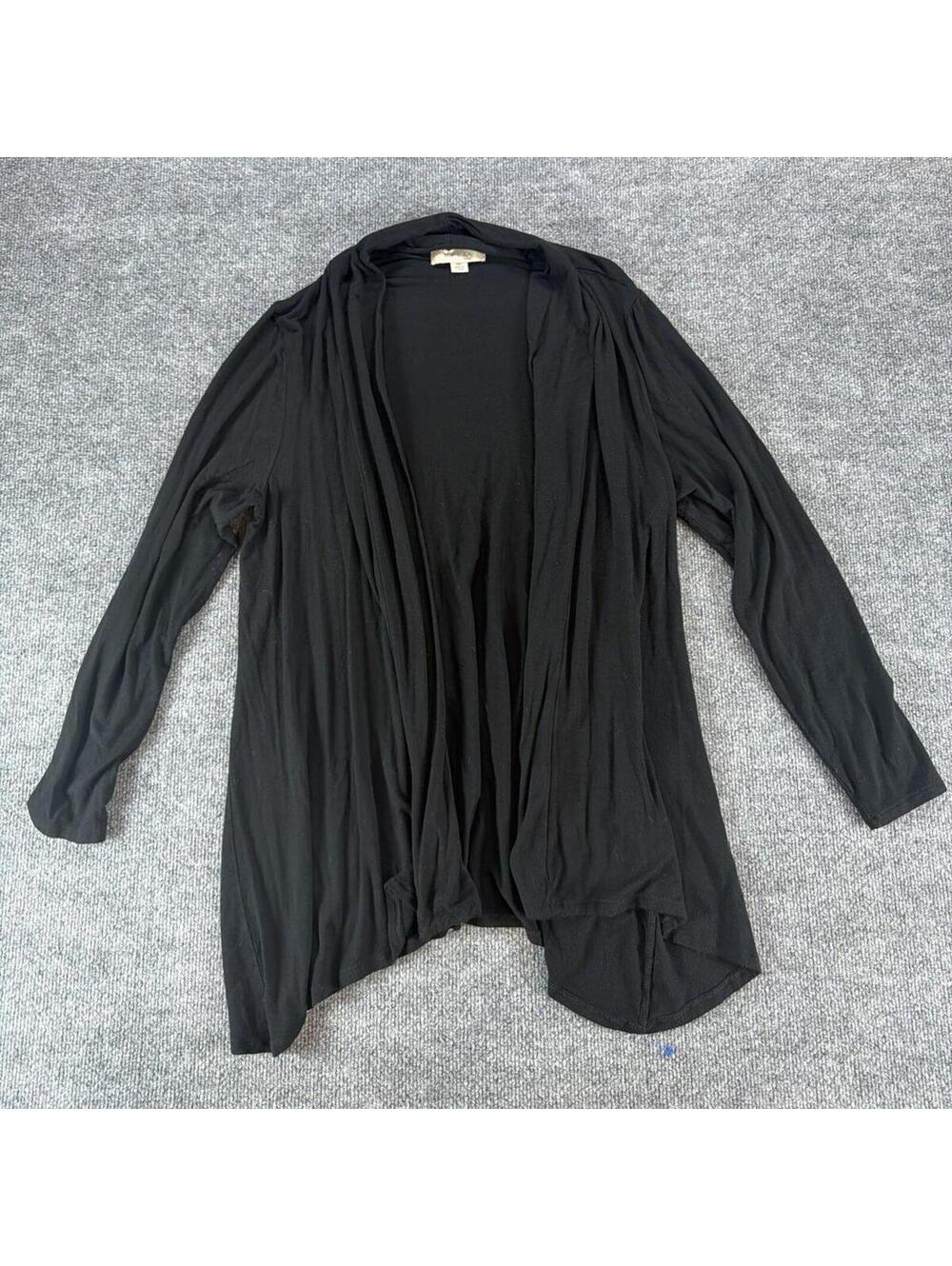 Misia Curvy Black Open Front‎ Long Sleeve Cardigan XL Shawl - Fall, Lightweight